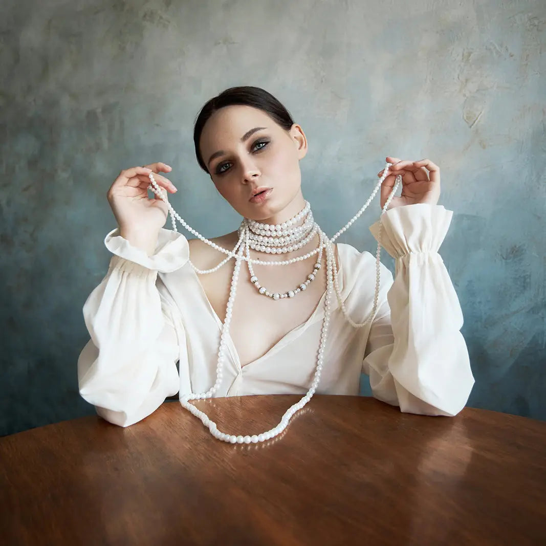 Grand Sautoir Fantaisie Imitation Perles De Culture - Occasion