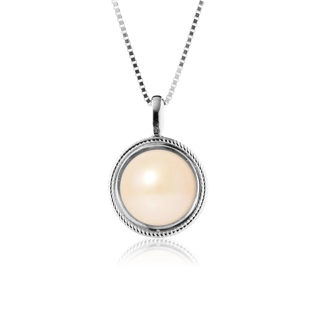 Collier En Argent Avec Perle De Culture D'eau Douce Blanche - Neuf Sans Emballage