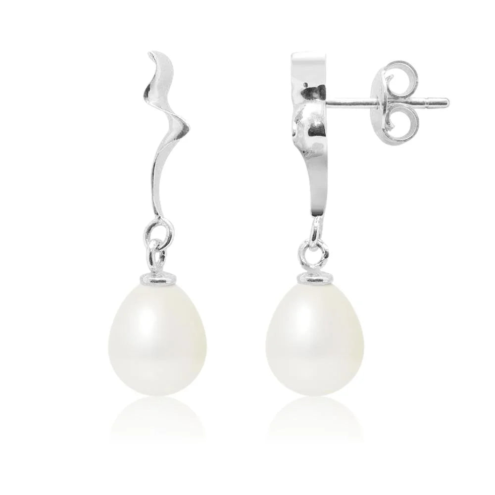 boucles d'oreilles perle blanches