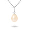 Pendentif perle rose 7-8 mm or blanc