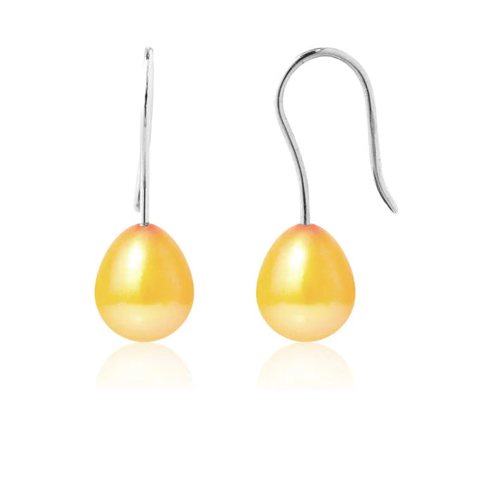 une paire de boucles d’oreilles en perles jaunes