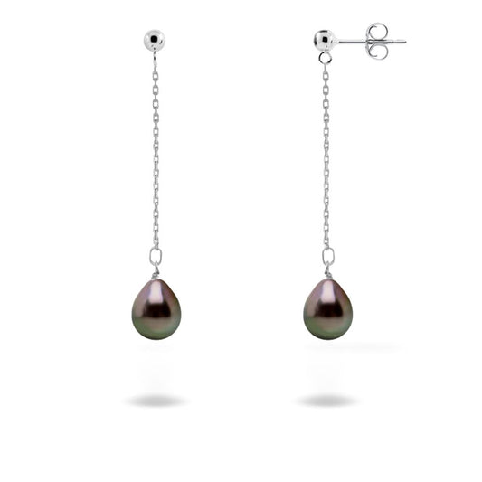 une paire de boucles d’oreilles en perles noires