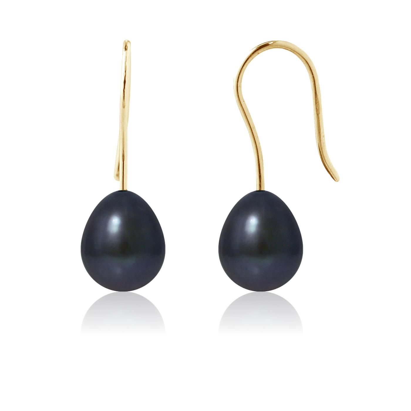 une paire de boucles d’oreilles en perles noires