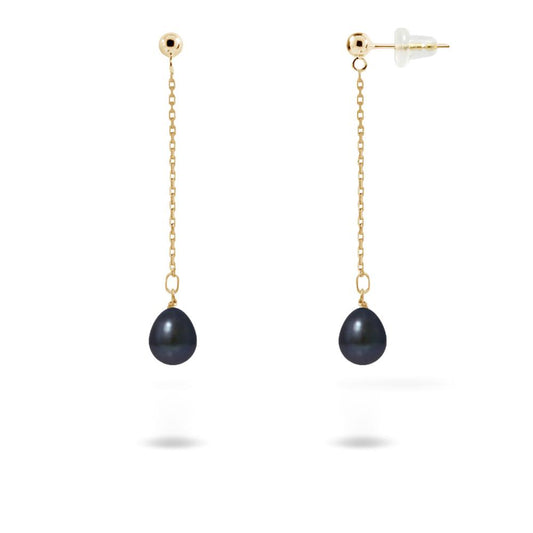 une paire de boucles d’oreilles en perles noires