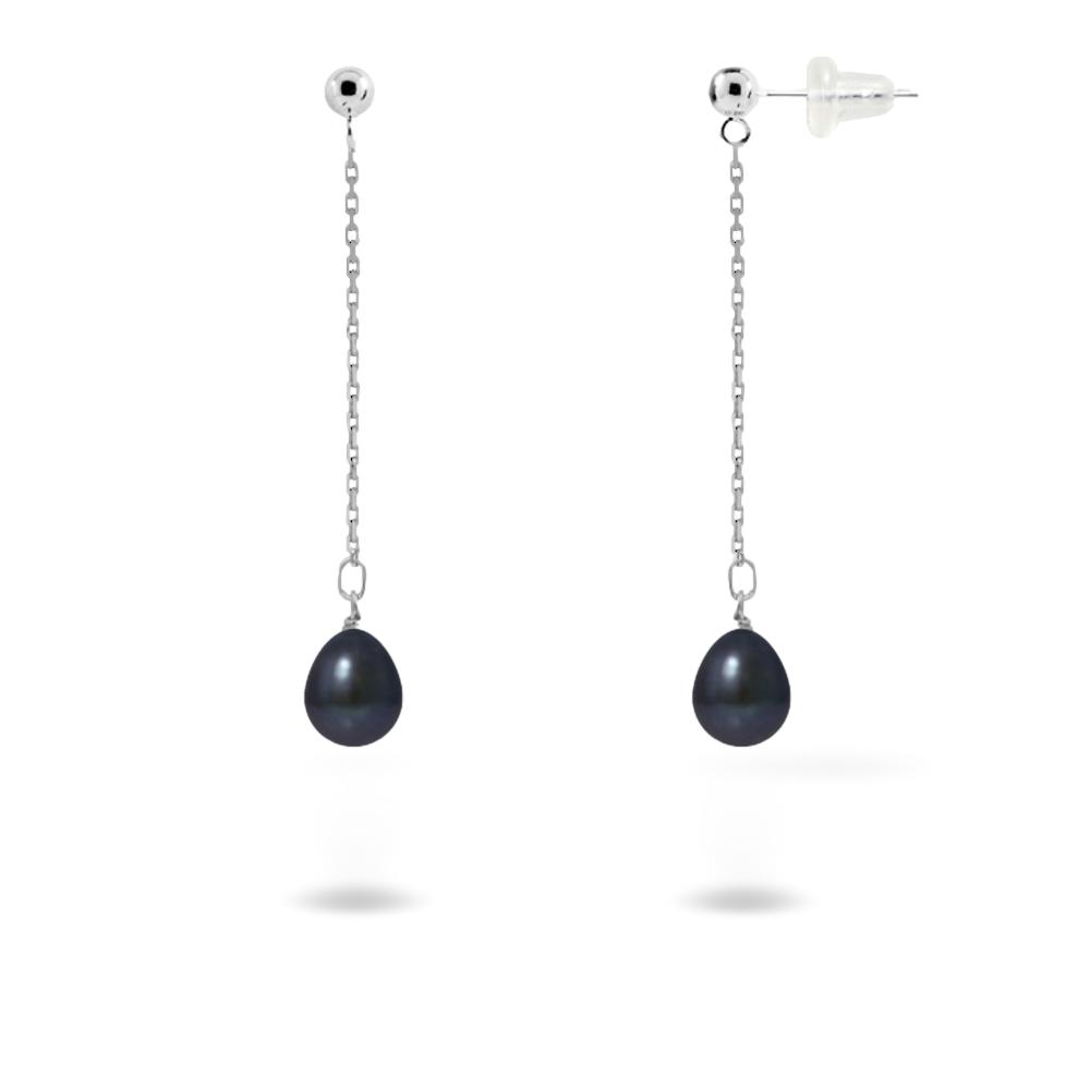 une paire de boucles d’oreilles en perles noires