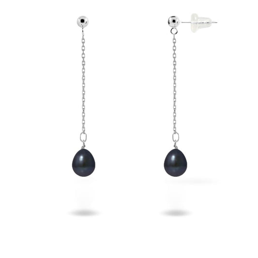 une paire de boucles d’oreilles en perles noires