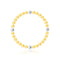un bracelet en perles jaunes avec des perles bicolores