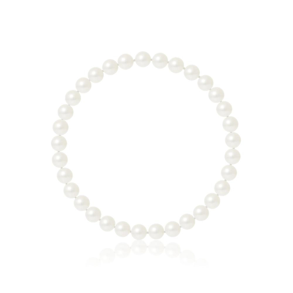 un bracelet de perles avec une perle blanche