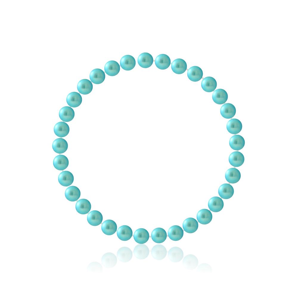 un bracelet de perles bleues