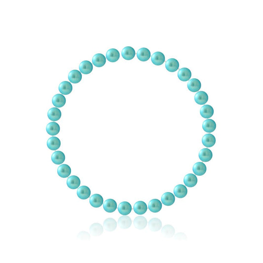 un bracelet de perles bleues