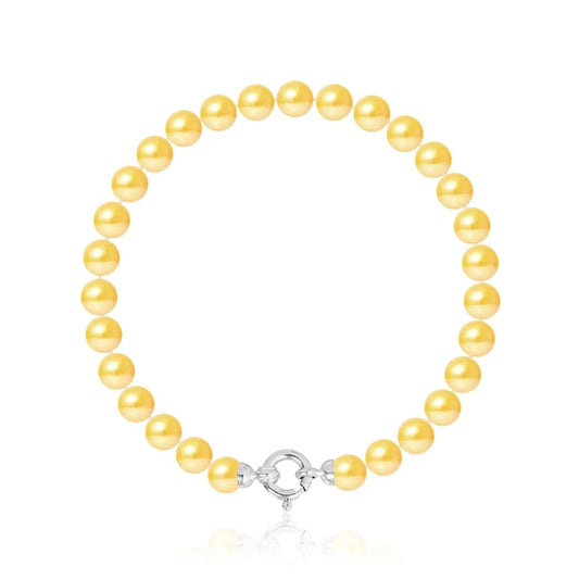 un bracelet en perles jaunes avec un fermoir