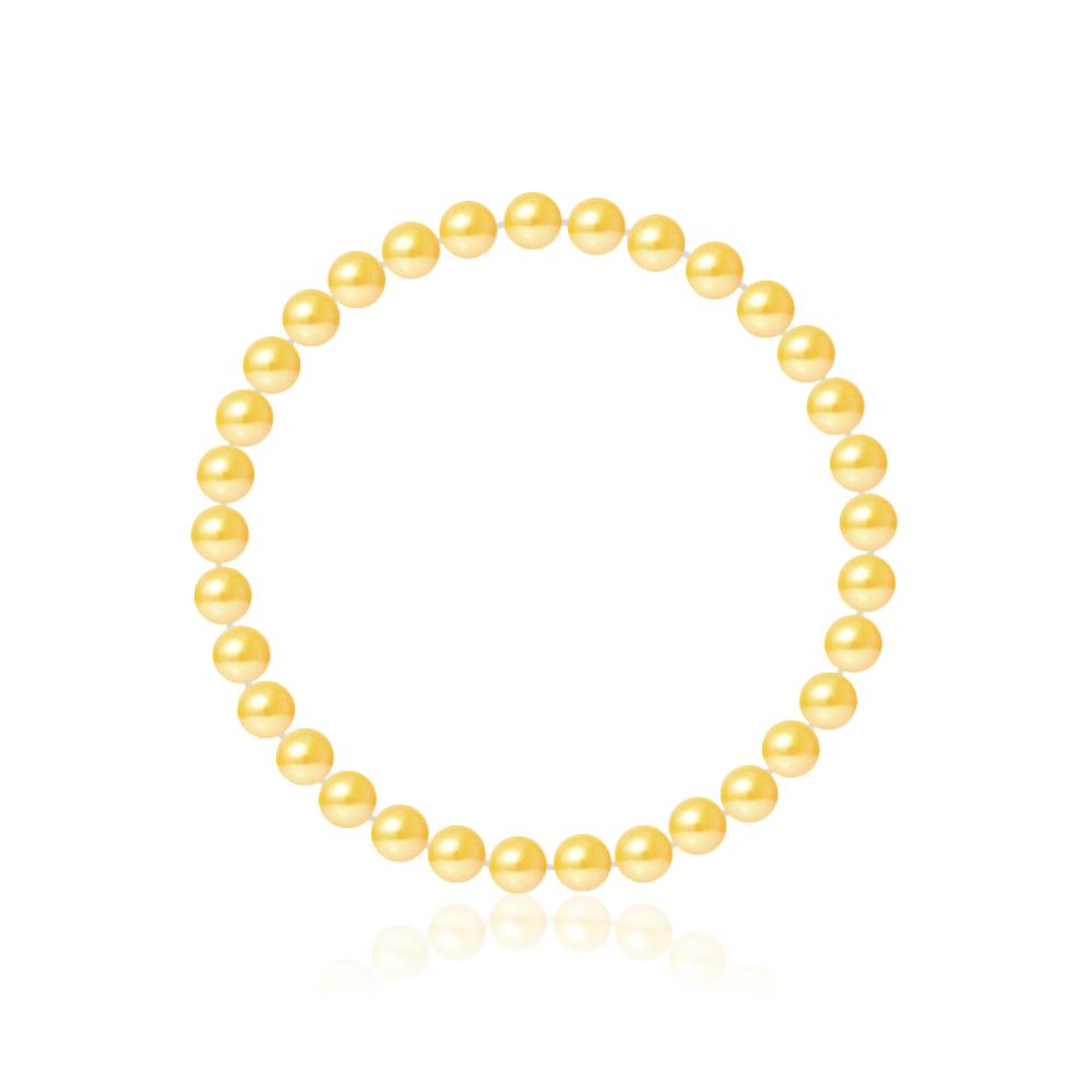 un bracelet en perles jaunes