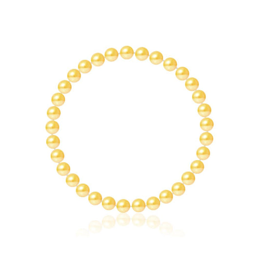 un bracelet en perles jaunes