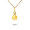 un pendentif en perle jaune sur une chaîne en or