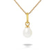 un pendentif en perle sur une chaîne en or