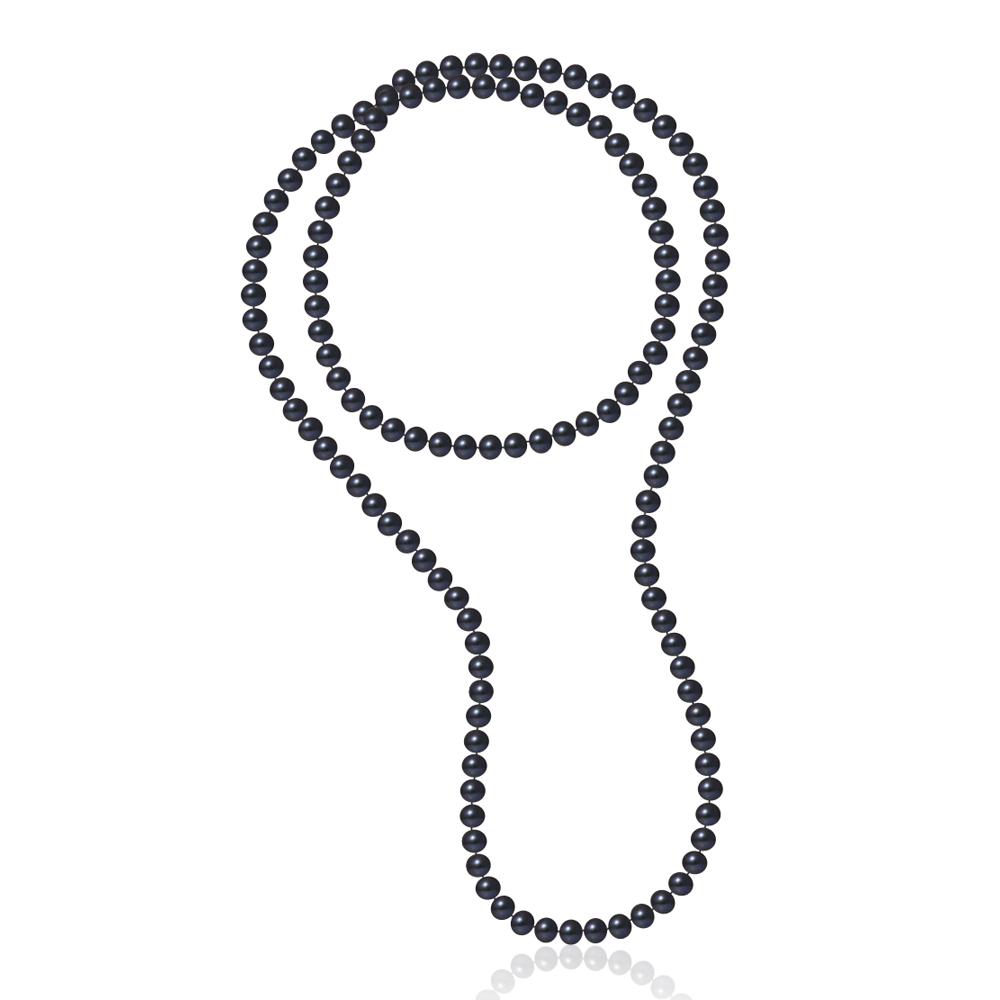 un collier de perles noires