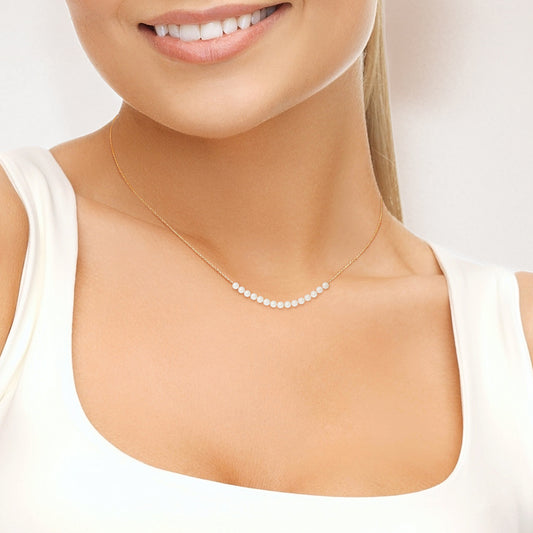 Collier Or Perle Blanche