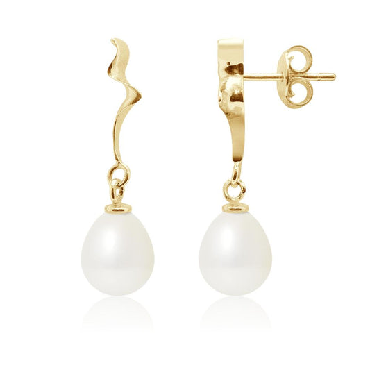 Boucles d'Oreilles Perles Or "Ambre"