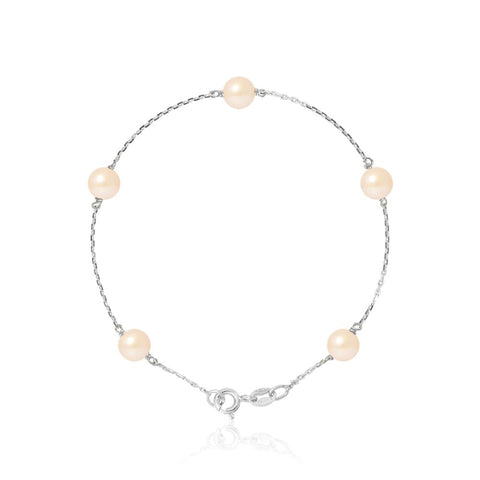 Bracelet Perles Or Blanc